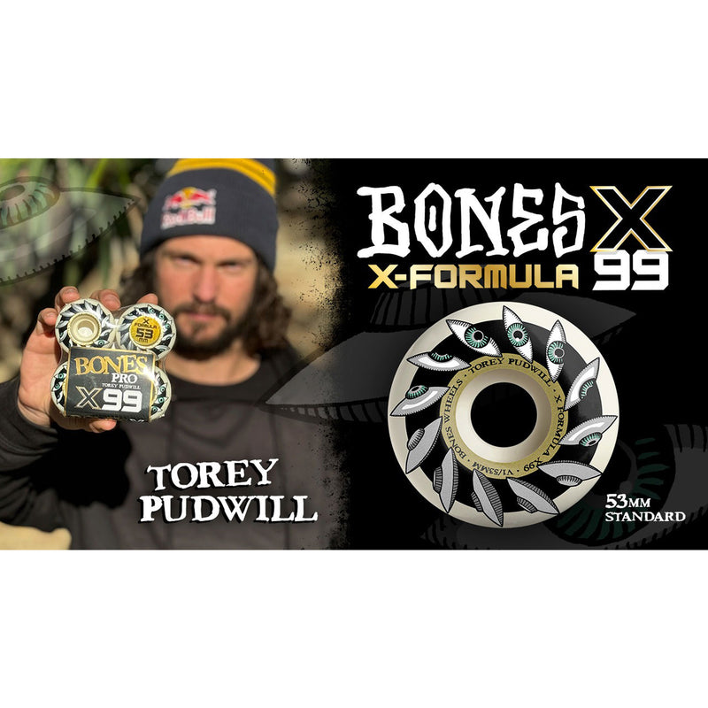BONES X-FORMULA V1 PUDWILL EYEING SAUCER WHEEL 53mm 99A 【 ボーンズ X-フォーミュラ V1 プッドウィル アイイング ソーサー ウィール 】
