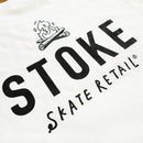 STOKE BONFIRE CREW  T-SHIRTS WHITE / BLACK 【 ストーク ボン ファイヤー クルー Tシャツ ホワイト / ブラック 】