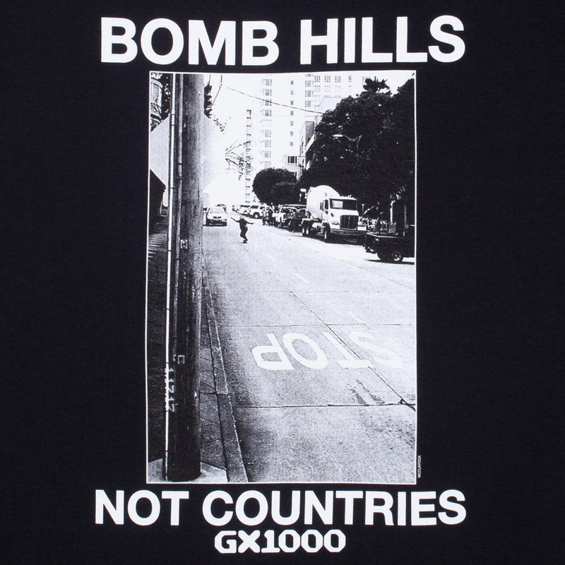 GX1000 BOMB HILLS NOT COUNTRIES TEE BLACK 【 ジーエックス1000 ボム ヒルズ ノット カントリーズ Tシャツ ブラック 】