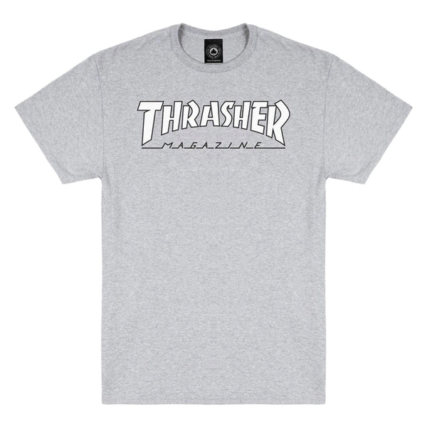 THRASHER OUTLINED GREY / WHITE T-SHIRTS 【 スラッシャー アウトライン グレー / ホワイト Tシャツ 】