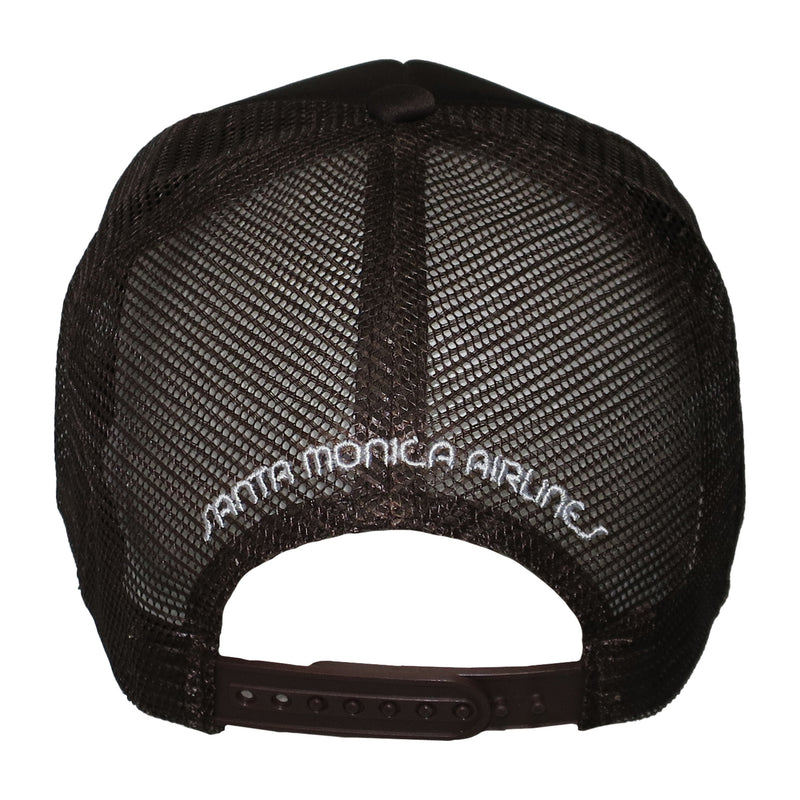 SMA AIR PLANE LOGO TRACKER CAP BROWN 【 サンタモニカ エアライン エア プレイン ロゴ メッシュ キャップ ブラウン】