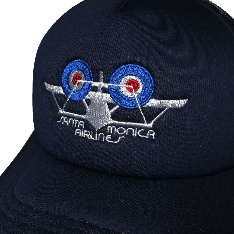 SMA AIR PLANE LOGO TRACKER CAP NAVY 【 サンタモニカ エアライン エア プレイン ロゴ メッシュ キャップ ネイビー 】