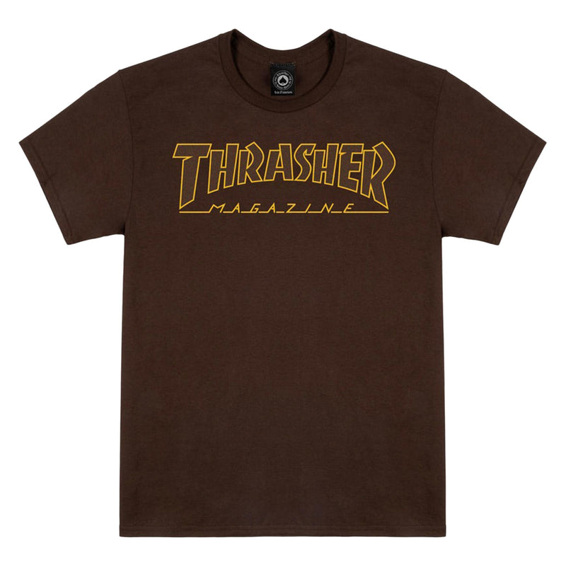 THRASHER OUTLINED DARK CHOCOLATE T-SHIRTS 【 スラッシャー アウトライン ダーク チョコレート Tシャツ 】