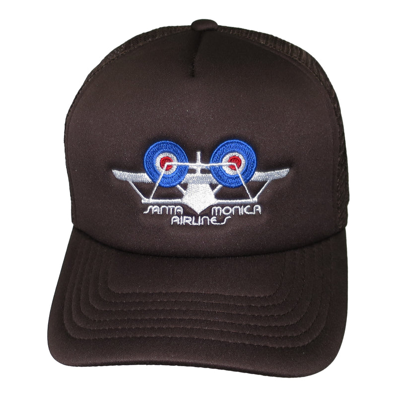 SMA AIR PLANE LOGO TRACKER CAP BROWN 【 サンタモニカ エアライン エア プレイン ロゴ メッシュ キャップ ブラウン】