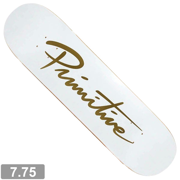 PRIMITIVE NUEVO SCRIPT CORE WHITE / GOLD DECK 7.75 【 プリミティブ ヌエボ スクリプト コア ホワイト / ゴールド デッキ 】