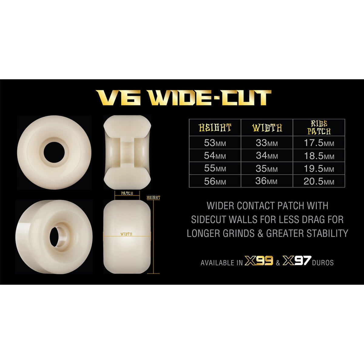 BONES X-FORMULA 56mm 99A V6/ウィール Bones X-Formula V6 Wide-Cut Skateboard Wheels | Tactics