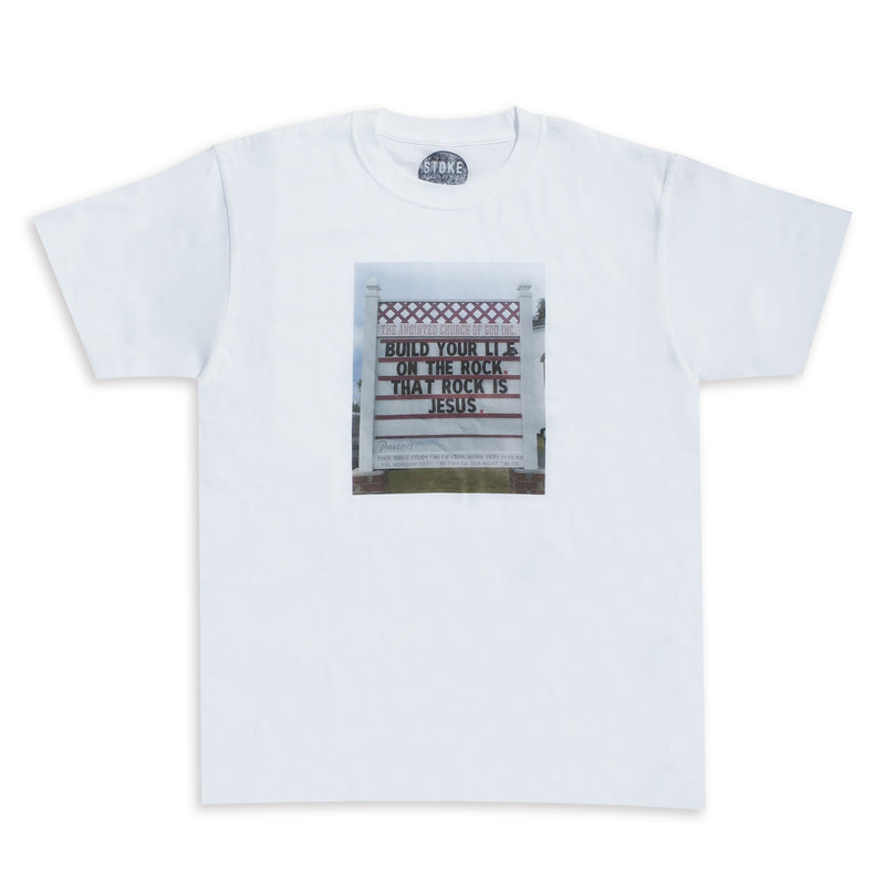 STOKE BUILD YOUR LIE TEE WHITE 【 ビルド ユア ライ Tシャツ ホワイト 】