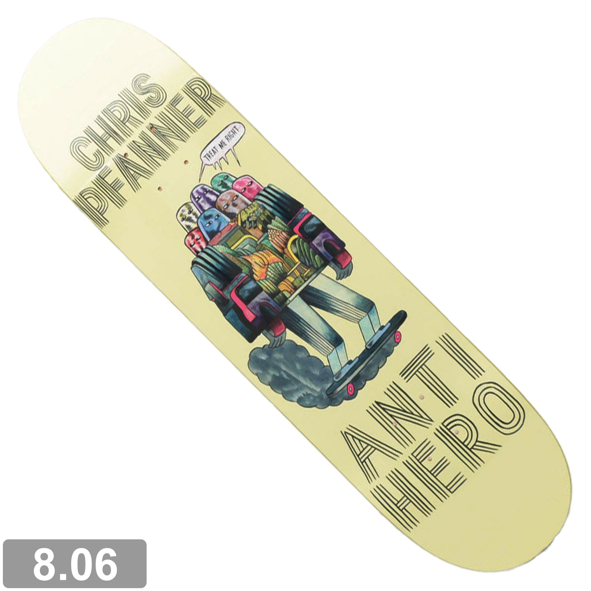 【レビューで送料無料】 ANTIHERO CHRIS アンタイ 【 8.06 DECK PAVEMENT HUG PFANNER スケートボード