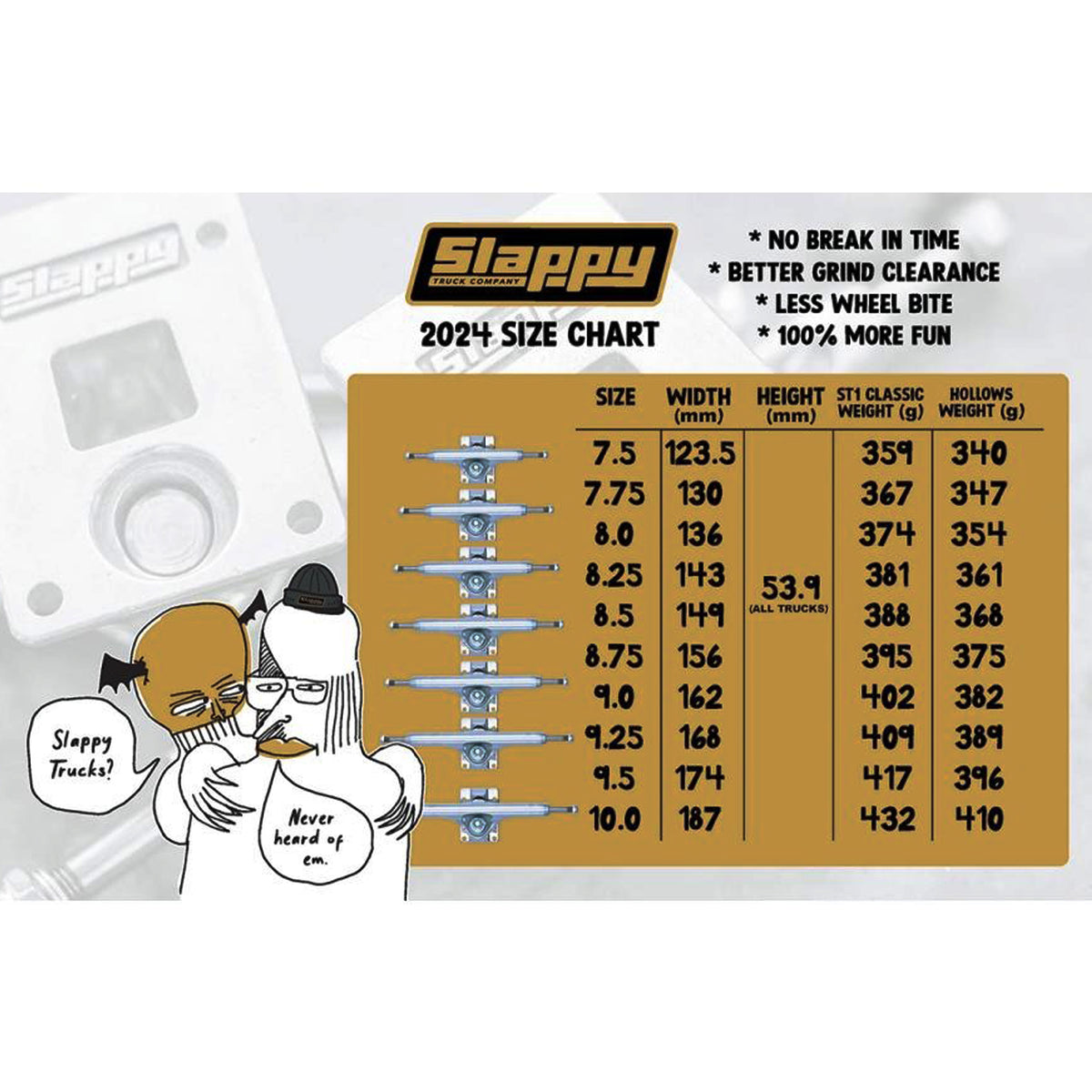 SLAPPY TRUCKS ST1 INVERTED HOLLOW LIGHTS 8.75【 スラッピー