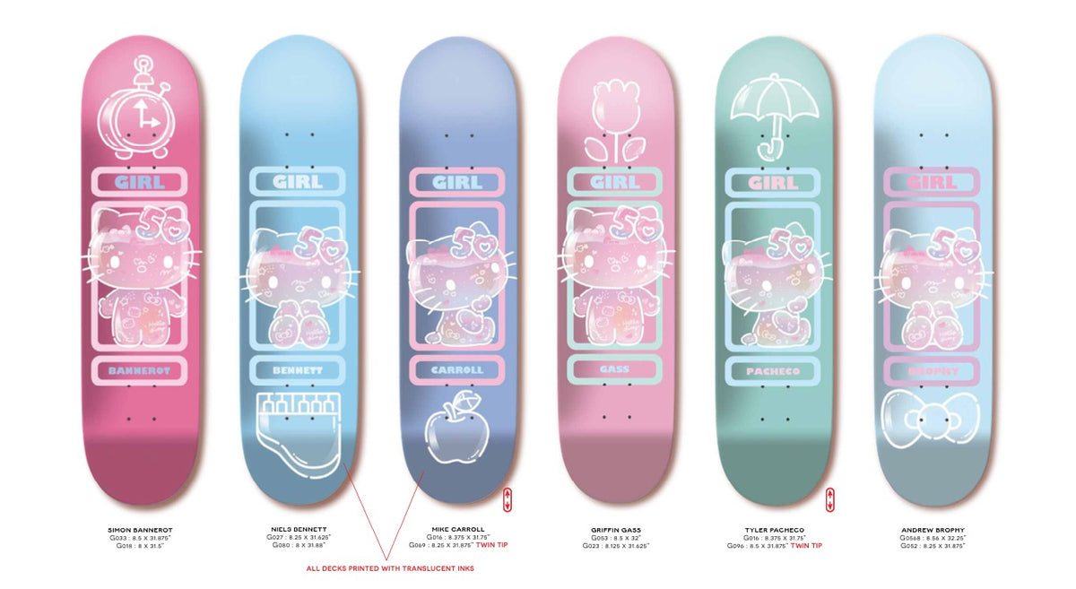 GIRL CARROLL HELLO KITTY TWIN DECK 8.25【 ガール キャロル