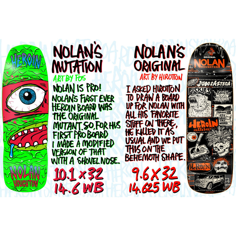 HEROIN NOLAN MUTATION DECK 10.1 DIPPED FLUORESCENT GREEN 【 ヘロイン ノーラン ミューテーション デッキ ディップド フルオレセント グリーン 】