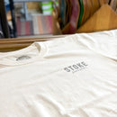 STOKE BONFIRE CREW TEE WHITE/ CLOUD GRAY 【 ストーク ボン ファイヤー クルー Tシャツ ホワイト / クラウド グレイ 】