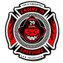 SPITFIRE x SFFD ENGINE 29 FIREFIGHTERS CROSS STICKER【スピットファイア ファイアーファイター クロス ステッカー 】