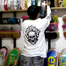 CREATURE BONEHEAD FLAME L/S T-SHIRTS WHITE【 クリーチャー ボーンヘッド フレーム ブラック 長袖 】