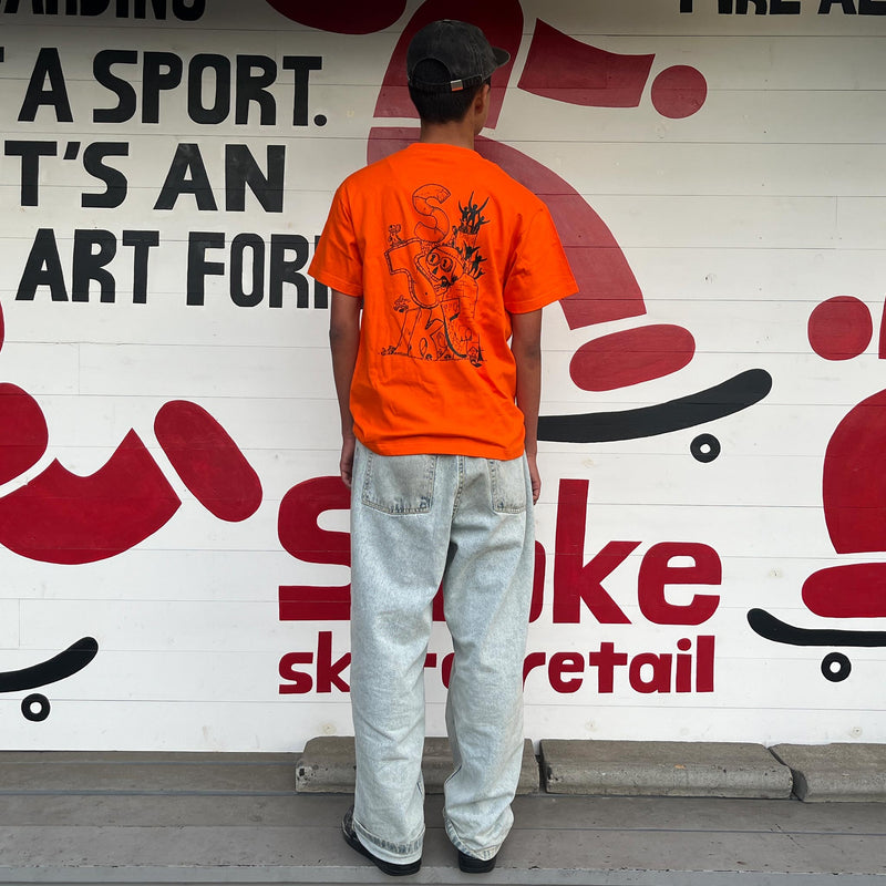 STOKE x KENJI '373' GOTO SKATE TOURISM TEE ORANGE 【 ストーク 373 スケート ツーリズム Tシャツ オレンジ 】