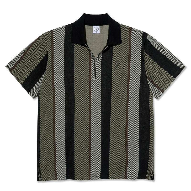 POLAR SKATE CO. HERRINGBONE JACQUES POLO SHIRT KHAKI / GREEN【 ポーラー スケート ヘリンボーン ジャーク ポロ シャツ カーキ / グリーン 】