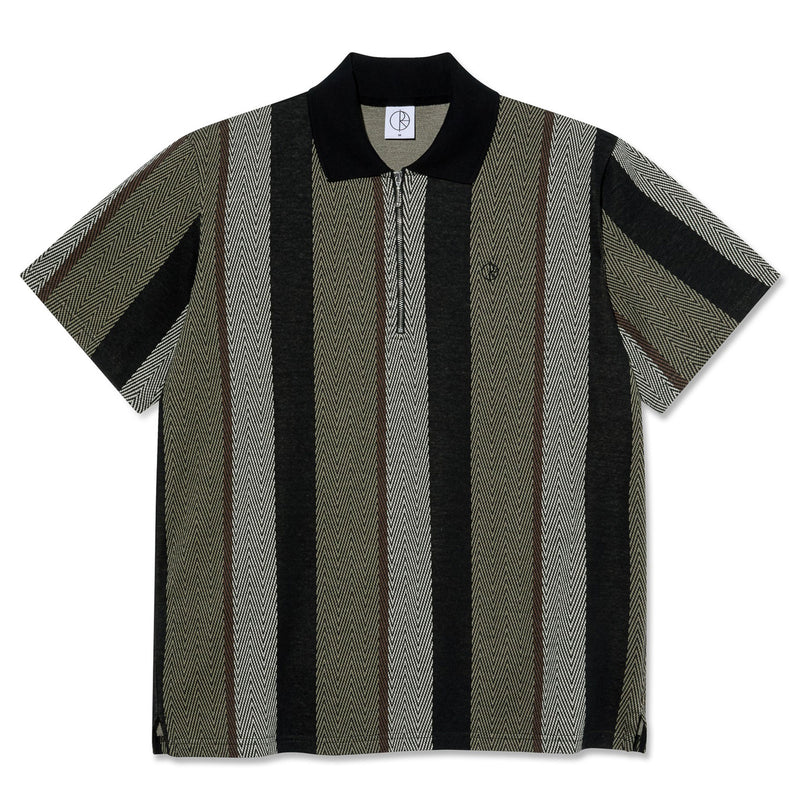 POLAR SKATE CO. HERRINGBONE JACQUES POLO SHIRT KHAKI / GREEN【 ポーラー スケート ヘリンボーン ジャーク ポロ シャツ カーキ / グリーン 】