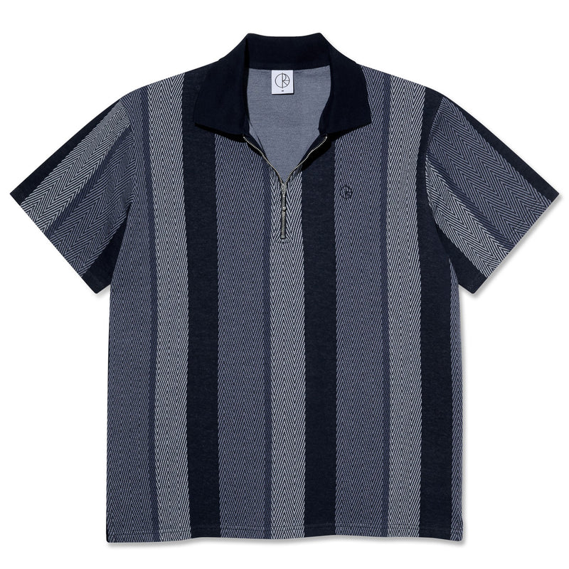 POLAR SKATE CO. HERRINGBONE JACQUES POLO SHIRT BLUE【 ポーラー スケート ヘリンボーン ジャーク ポロ シャツ ブルー 】