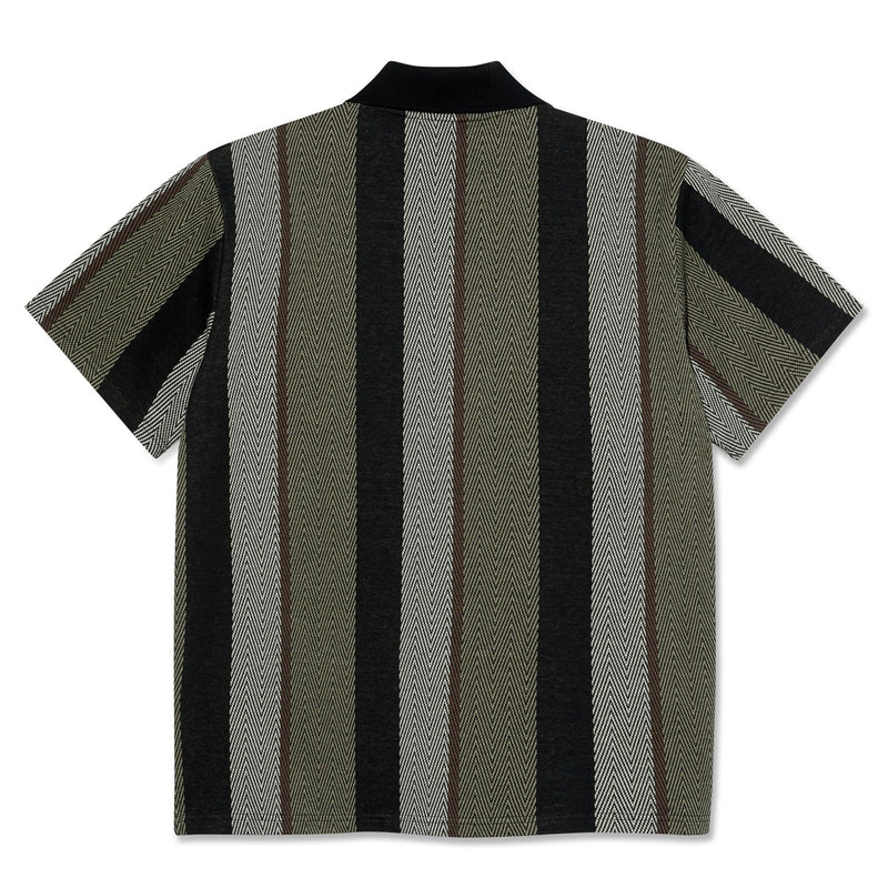 POLAR SKATE CO. HERRINGBONE JACQUES POLO SHIRT KHAKI / GREEN【 ポーラー スケート ヘリンボーン ジャーク ポロ シャツ カーキ / グリーン 】