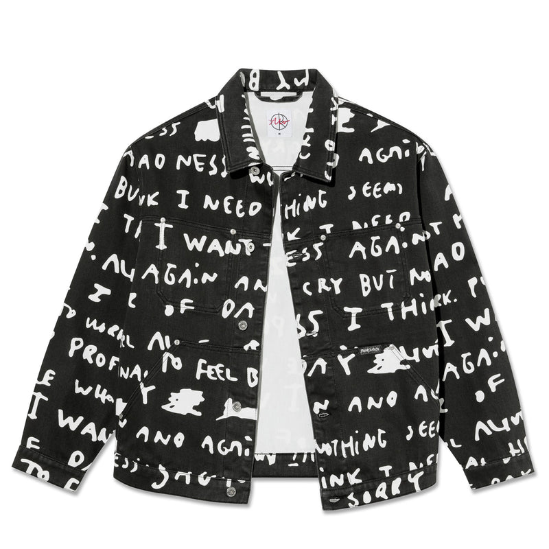 POLAR SKATE CO. PATRIK JACKET SAD NOTES BLACK / WHITE 【 ポーラー スケート  パトリック ジャケット サド ノート ブラック / ホワイト  】