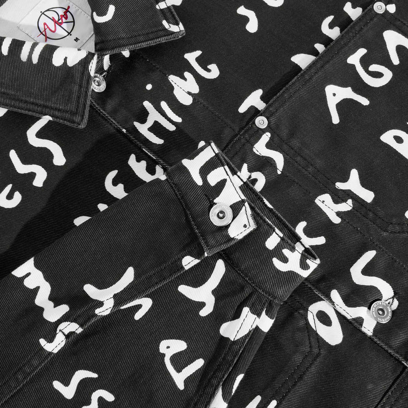 POLAR SKATE CO. PATRIK JACKET SAD NOTES BLACK / WHITE 【 ポーラー スケート  パトリック ジャケット サド ノート ブラック / ホワイト  】