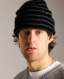 POP TRADING COMPANY POP STRIPED BEANIE BLACK/CHARCOAL 【 ポップ ストライプ ビーニー ブラック / チャコール 】