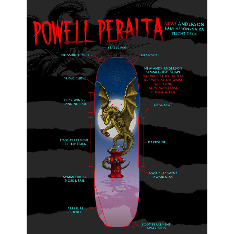 POWELL-PERALTA PRO FLIGHT ANDY ANDERSON BABY HERON（VAJRA) DECK 8.4【 パウエル ペラルタ プロ フライト アンディ アンダーソン ベイビー ヘロン (ヴァジュラ) デッキ 8.4 】