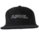 APRIL LOGO OUTLINE CORD 6-PANEL HAT BLACK【 エイプリル ロゴ アウトライン コード 6 パネル ハット ブラック 】