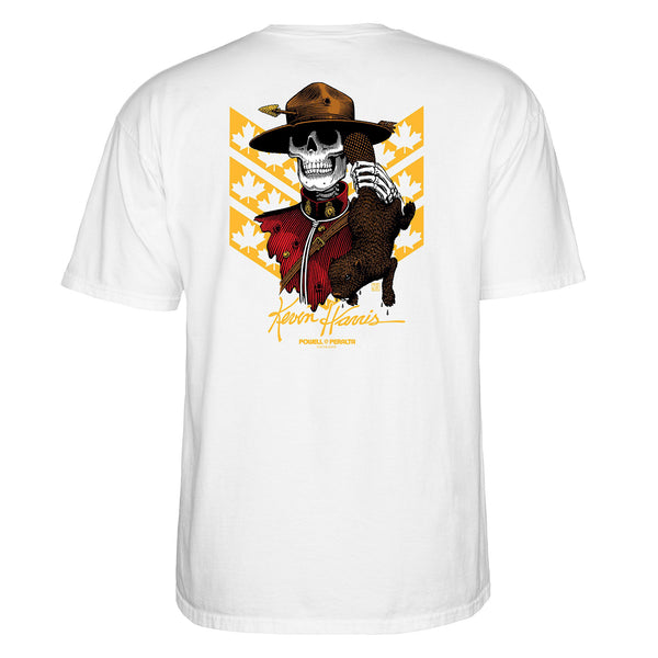 POWELL-PERALTA KEVIN HARRIS MOUNTIE T‐SHIRT WHITE 【 パウエル ペラルタ ケビン ハリス マウンティ Tシャツ ホワイト 】