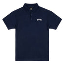 THRASHER EMBROIDERED THRASHER LOGO NAVY BLUE POLO SHIRTS 【 スラッシャー イムブロイダード スラッシャー ロゴ ネイビー ブルー ポロ シャツ 】