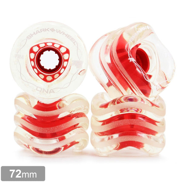 SHARK WHEEL DNA 72MM 78A CLEAR WITH RED HUB 【 シャーク ウィール ディーエヌエー クリア ホワイト レッド ハブ 】