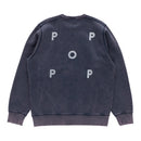 POP TRADING COMPANY POP LOGO CREWNECK SWEAT WASHED NAVY 【 ポップ ロゴ クルーネック スエット ウォッシュド ネイビー 】