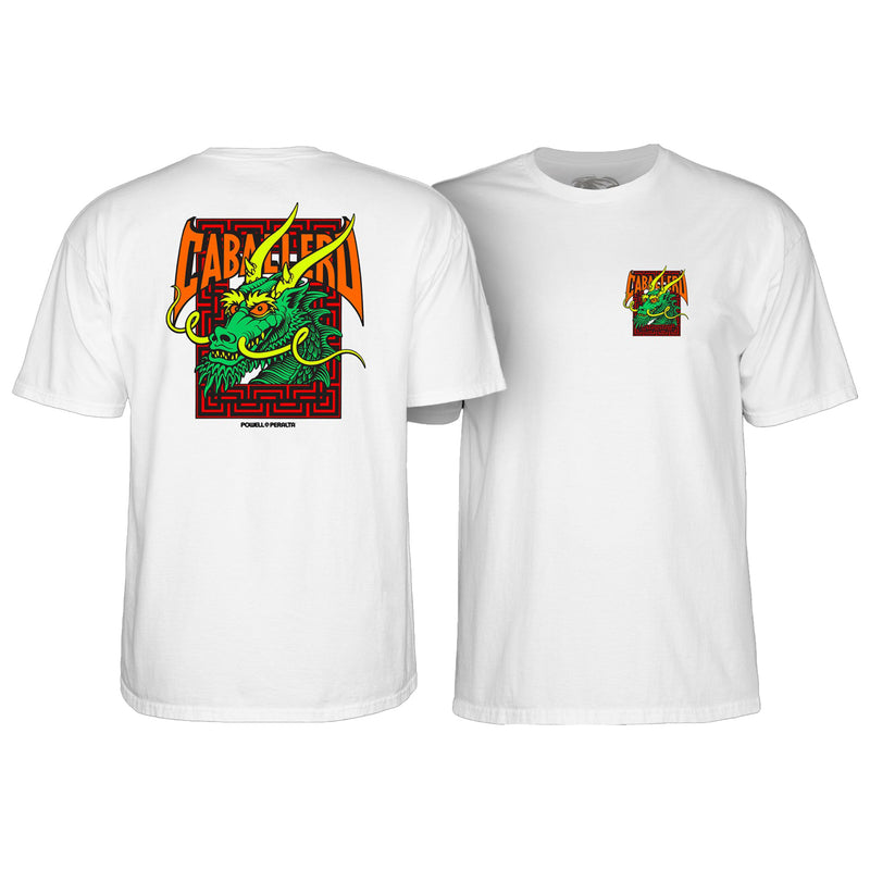 POWELL PERALTA CABALLERO STREET DRAGON WHITE T-SHIRTS 【 パウエル ペラルタ キャバレロ ストリート ドラゴン ホワイト Tシャツ 】