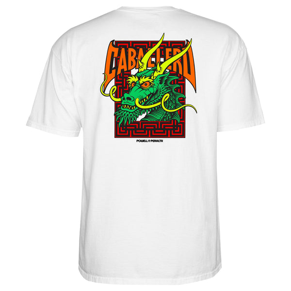 POWELL PERALTA CABALLERO STREET DRAGON WHITE T-SHIRTS 【 パウエル ペラルタ キャバレロ ストリート ドラゴン ホワイト Tシャツ 】