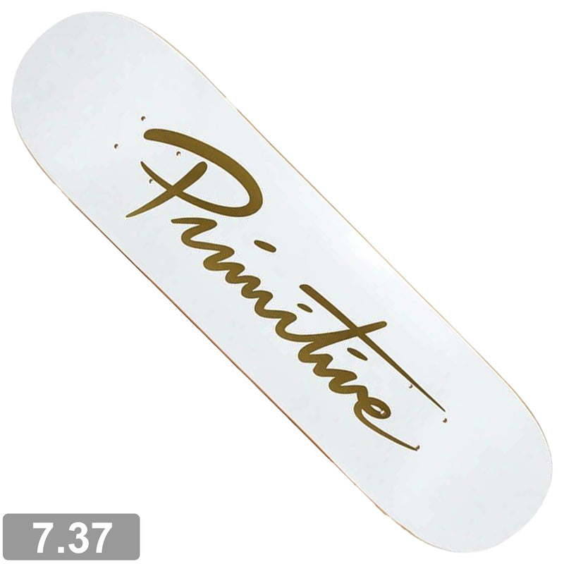 PRIMITIVE NUEVO SCRIPT CORE WHITE / GOLD DECK 7.37 【 プリミティブ ヌエボ スクリプト コア ホワイト / ゴールド デッキ 】