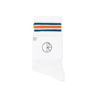 POLAR SKATE CO. RIB SOCKS STRIPE WHITE BLUE ORANGE【 ポーラー リブ ソックス ストライプ ホワイト ブルー オレンジ 】