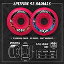SPITFIRE FORMULA FOUR RADIALS 93D SOFT SLIDERS PINK 56mm 【 スピットファイヤー F4 ラディアル 93d ソフト スライダーズ ピンク 】