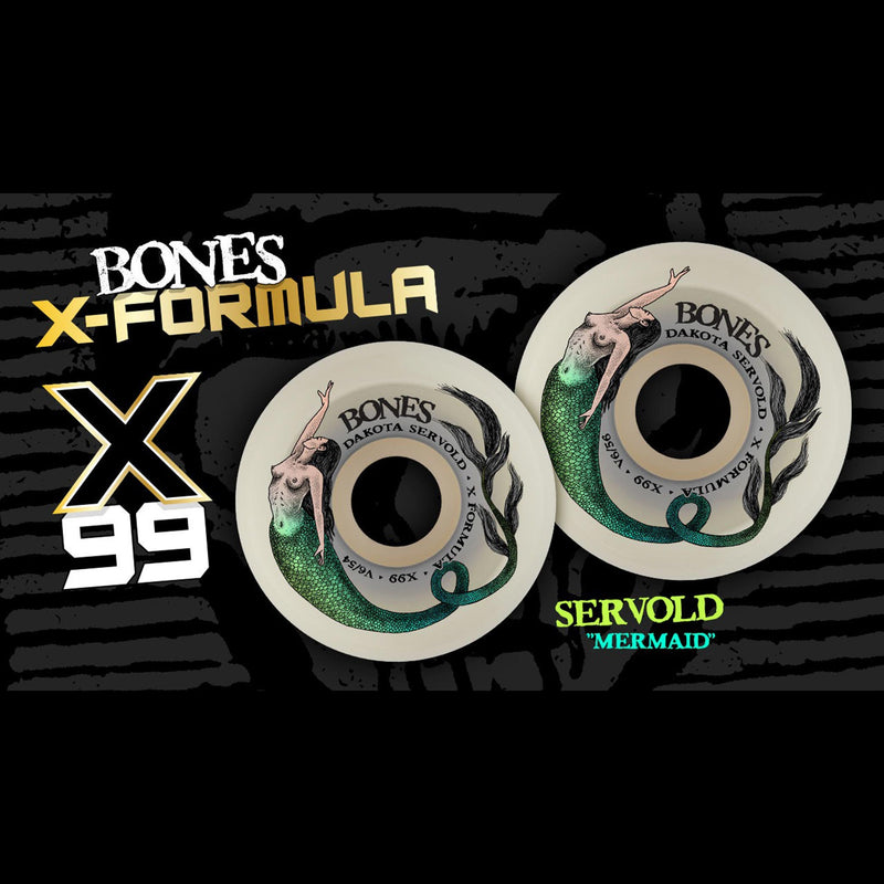BONES X-FORMULA V6 WIDE‐CUT SERVOLD MERMAID WHEEL 54mm 99A 【 ボーンズ X フォーミュラ V6 ワイド カット サーヴォルド マーメイド ウィール 】