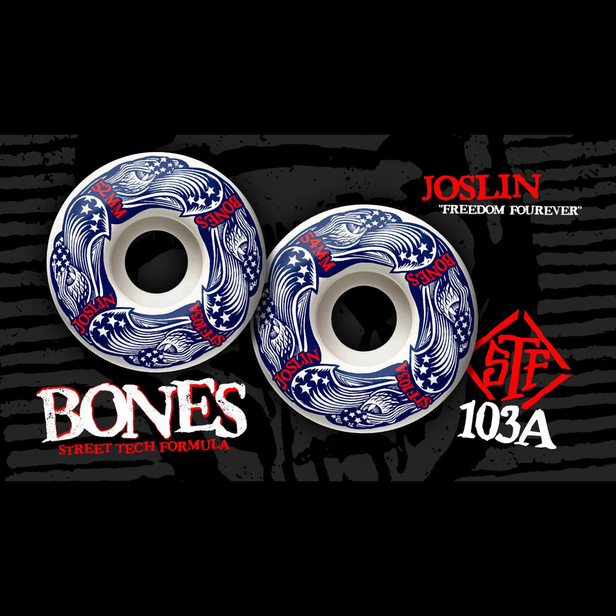 BONES PRO STF V1 JOSLIN FREEDOM FOURSOME 54mm 103A WHEEL