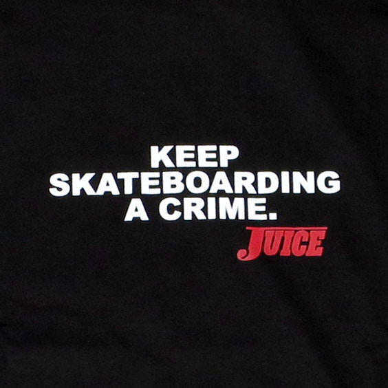 JUICE KEEP SKATEBOADING CRIME PULLOVER HOODIE BLACK【 ジュース キープ スケートボーディング クライム フーディー ブラック 】