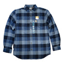 CARHARTT RUGGED FLEX RELAXED FIT FRANNEL LONG SLEEVE SNAP PLAID SHIRT DARK BLUE 【 カーハート リラックス フィット フランネル シャツ