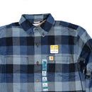 CARHARTT RUGGED FLEX RELAXED FIT FRANNEL LONG SLEEVE SNAP PLAID SHIRT DARK BLUE 【 カーハート リラックス フィット フランネル シャツ