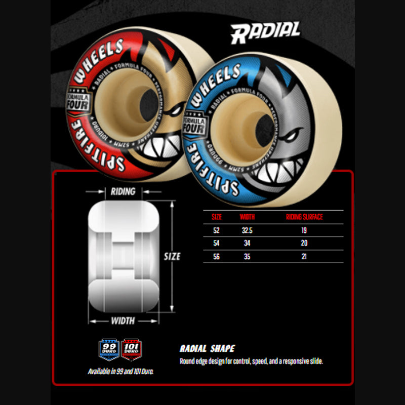 SPITFIRE FORMULA FOUR RADIAL OSKI SCORCHED WHEEL 99A 57mm【 スピットファイア F4 ラディアル オスキー スコーチト ウィール 】
