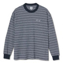 POLAR SKATE CO. STRIPE SHIN LONGSLEEVE  NAVY【 ポーラー ストライプ シン ロングスリーブ ネイビー 】