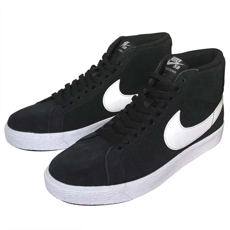 NIKE SB ZOOM BLAZER MID BLACK / WHITE - WHITE 【 ナイキエスビー ズーム ブレザー ミッド ブラック / ホワイト - ホワイト シューズ 】