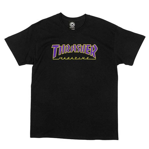 THRASHER OUTLINED BLACK/PURPLE T-SHIRTS 【 スラッシャー アウトライン ブラック/パープル Tシャツ 】