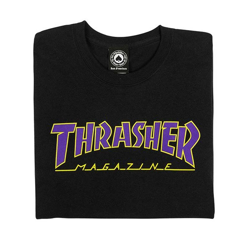 THRASHER OUTLINED BLACK/PURPLE T-SHIRTS 【 スラッシャー アウトライン ブラック/パープル Tシャツ 】