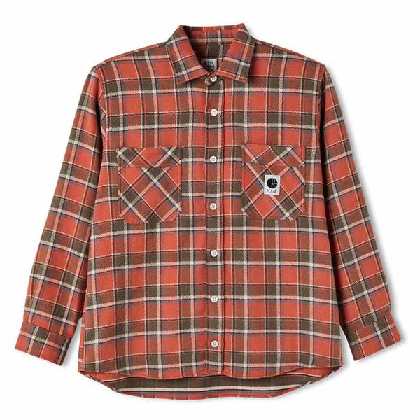 POLAR SKATE CO. FLANNEL SHIRT ORANGE 【 ポーラー スケート