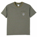 POLAR SKATE CO. STRIPE POCKET TEE ARMY GREEN【 ポーラー ストライプ ポケット ティー アーミー グリーン 】