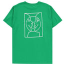 KROOKED MOON SMILE RAW TEE KELLY GREEN / WHITE 【 クルキッド ムーン スマイル ロウ Tシャツ ケリー グリーン / ホワイト 】